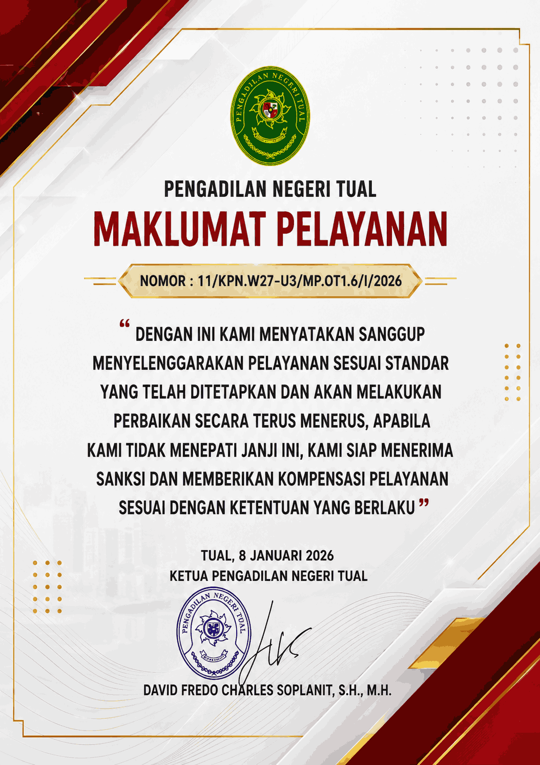 makluman pelayanan26 11zon